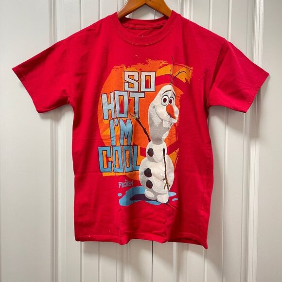 Disney Frozen Olaf “So Hot I’m Cool” Graphic Tee Red – Youth L - Picture 2 of 7